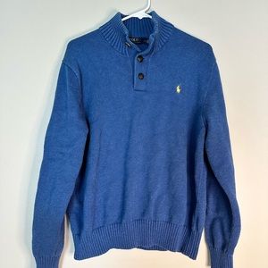 Men’s blue cotton collar sweater Ralph Lauren large